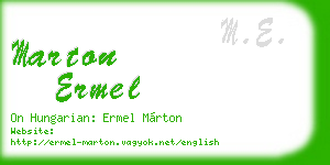 marton ermel business card
